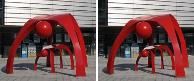 函館駅前のオブジェ 平行法ステレオ立体３Ｄ写真