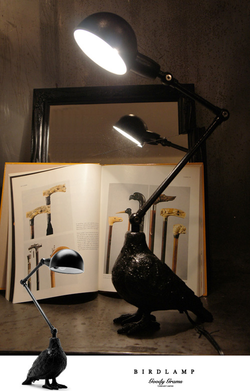 黒鉄の鳥（※デスクライト）「GOODY GRAMS｜BIRD LAMP」