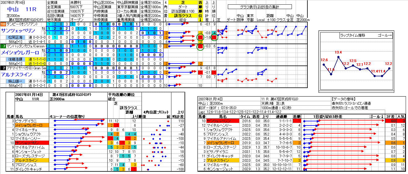 中山競馬 11R ： 1/ 16(日) －2007