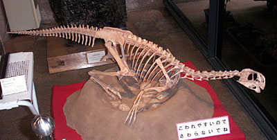 地質標本館・玄関の恐竜