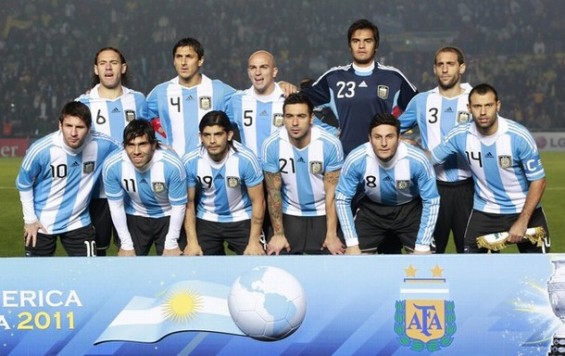アルゼンチン代表集合写真vsコロンビア代表コパアメリカ2011