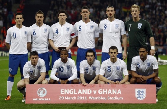 イングランド代表集合写真vsガーナ代表フレンドリーマッチ