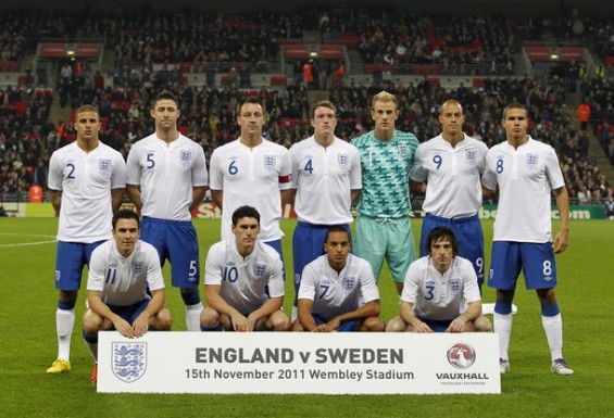 イングランド代表集合写真vsスウェーデン代表フレンドリーマッチ