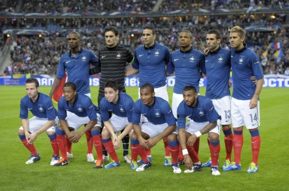 フランス代表集合写真vsボスニアヘルツェゴビナ代表ユーロ2012予選