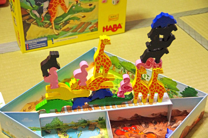 問屋 HABAワニに乗る？大いなる冒険 木製クロコダイル鰐クロコ玩具ボードゲーム積み木 知育玩具