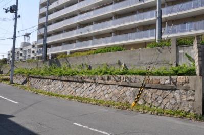 被服支廠南側の石垣と壁(大阪陸軍遺構）