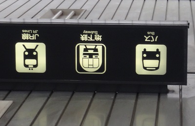京都駅　乗り場の表示