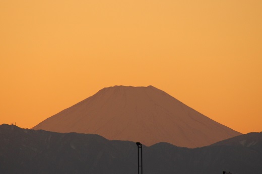 夕焼けに染まる赤富士2