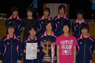 奈良女子高校 卓球部 夏の近畿大会 団体初優勝