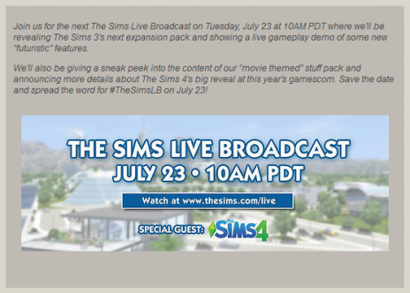 The Sims Live Broadcast (72313)s