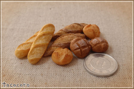 ミニチュア粘土フランスパン